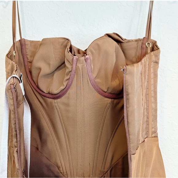 House of CB “Charmaine” Midaxi Chocolate Gown XS NWT - Picture 10 of 16